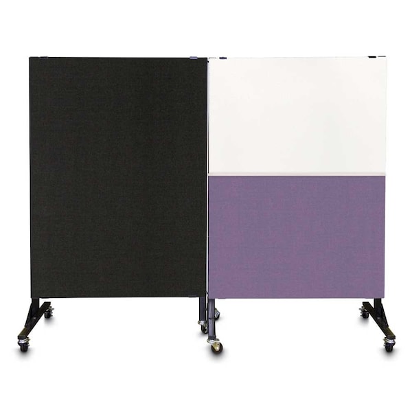 United Visual Products Enclosed Corkboard, 3 Door, 96"x48", 4" Fra, UV3427-SATIN-DBURGU UV3427-SATIN-DBURGU - main